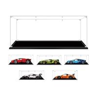 BOOVAX Teca Vetrina per Lego 42143/42115/42083/42096/42056, Acrilico Trasparente Vetrina Espositiva per [Daytona-SP3/Lamborghini-Sian/Bugatti-Chiron/Porsche-911-RSR/GT3-RS] - 62x30x20cm