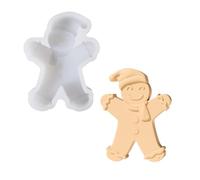 BOOWAN NICOLE Stampo in silicone a forma di omino di pan di zenzero, per cemento, decorazione natalizia (LZ0596)