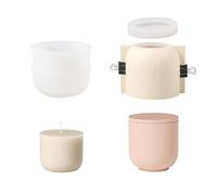 BOOWAN NICOLE Stampo per candele rotonde da 100 ml, con riempimento, stampi in silicone, 3 oz, con coperchio, in silicone, per la produzione di candele, per artigianato (SH1024 915-2 LZ0625)