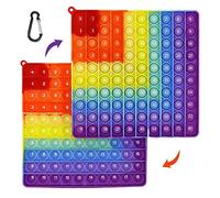 BOOWEN Pop It 10x10 Silicone Push Bubble Fidget Toy 20CM Giocattolo Sensoriale da Spremere Poppit Matematica Educativo Gioco Adatto per la Scuola Adulti e Bambini