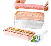 BOOWEN Stampo Ghiaccio Silicone con Coperchio Ice Cube Tray Vassoi per Cubetti di Ghiaccio Facile Far Uscire per Cocktail Whisky Succo Bevande Congelate (rosa)