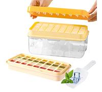 BOOWEN Stampo Ghiaccio Silicone con Coperchio Ice Cube Tray Vassoi per Cubetti di Ghiaccio Facile Far Uscire per Cocktail Whisky Succo Bevande Congelate (giallo)