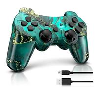 Boowen Wireless Controller for PS3, 6-Axis High Performance Motion Sense Dual Vibration, Bluetooth, Rechargeable, Upgraded Gaming Joysticks, USB Charging Cords, Compatible with Sony PlayStation 3