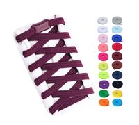 Booyckiy [1 paio-2 paia] Lacci elastici senza lacci per bambini, adulti e anziani - 16 colori, Rosso vinaccia, 41in(105cm)1 Pair