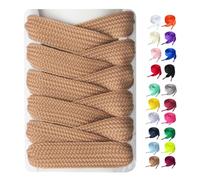 Booyckiy 2 paia di lacci per scarpe da ginnastica, 15 mm di larghezza, Marrone chiaro (2 paia), 47inch(120cm)