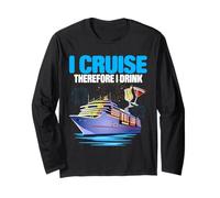 Booze Crociera Crociera Nave Divertente Bere Design Art Maglia a Manica