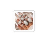 BOOZIQ Set di anelli da donna in stile country occidentale bohémien impilabile turchese anelli con turchese occidentale anelli country concerti gioielli per le donne, Metallo, Nessuna pietra preziosa