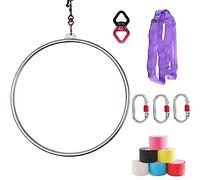 BOOZXCV Cerchio Lyra Aereo,Cerchio Aereo,330 Libbre Resistenza Testato Cerchio Aereo,Sospensione Aereo Lyra Cerchio per Adulti Yoga Anello Professionale Attrezzature 95cm (80)