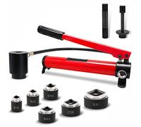 BOOZXCV Kit cacciavite per punzone a Foro Singolo con 6 matrici (22-60 mm) Set di taglierine per Fori per condotti elettrici da 10 tonnellate Kit di Strumenti Perforatore 16~51 mm (16~51mm)
