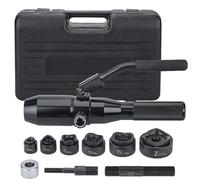 BOOZXCV Kit di Trapano Idraulico Manuale, Trapano Idraulico da 22,5~61,5 mm, Macchina per Forare con 6 Maschi per Scatole di Distribuzione, Lamiera in Lega di Alluminio