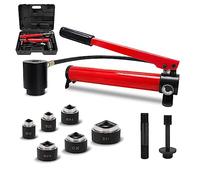 BOOZXCV Kit punzone a Foro Idraulico da 15 tonnellate, Set di frese per Fori per condotti da 22-60 mm, Kit di Strumenti KO con 6 matrici, Strumenti per Cacciatori di lamiera (16~51mm)
