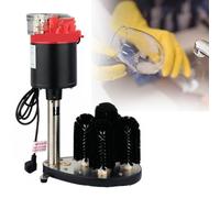 BOOZXCV Lavabicchieri Elettrico Automatico con 5 spazzole e 240 Giri/Minuto - Lavavetri Professionale per Bar e caffetterie, Macchina per la Pulizia di vetri da banco.