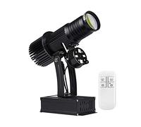 BOOZXCV Proiettore di GOBO per Logo Personalizzato con Telecomando, LED per pubblicità Interna, proiettore di Logo Rotante. (25W)