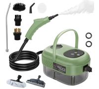 BOOZXCV Pulitori a Vapore 2500w, Vaporiera Portatile per Carta da Parati con 3 testine, Smart Touch, Serbatoio dell'Acqua da 1,2 Litri, Pulitore a Vapore Portatile ad Alta Pressione (Green)