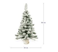 BOP Albero di Natale Innevato Argo 60/90 cm, base in Juta, Piccolo e già pronto