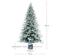 BOP Albero di Natale Innevato con Tronco Incluso Artemide 150 180 210 240 cm