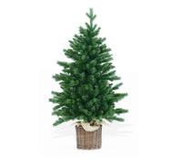 BOP Albero di Natale piccolo, già pronto, Real touch, con vaso in vimini Ulisse
