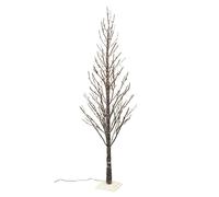 BOP Albero Di Natale Slim Innevato Con Luci Incorporate Afrodite 180 Cm | Albero Luminoso Minimal, Led a Luce Calda | Albero Di Natale Illuminato, Rami Effetto Legno Naturale | 270 LED Bianco Caldo