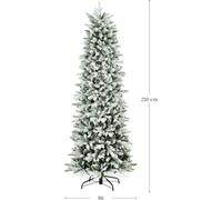 BOP Albero di Natale Slim Innevato Enea, in PE Real Touch e PVC Molto Realistico