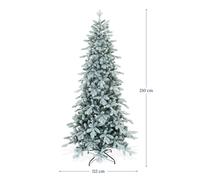 BOP Albero di Natale Slim Innevato Gaia, in PE Real Touch e PVC Molto Realistico
