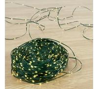 BOP Catena Luminosa 70 mt, 1000 MicroLed a Goccia Bianco Caldo 2700K | Luci Per Albero di Natale e Decorazioni Natalizie, Adatte per Interno ed Esterno, 8 Giochi di Luce, Cavo Verde in soft PVC