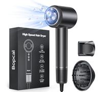 Bopcal Phon Capelli Professionale con Diffusore - 160000 giri/min ad Alta Velocità per Riccioli Secchi, Asciugacapelli con 500 Milioni di Ionico