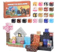 BOPEUY Blocchi Magnetici, 114 Pezzi Costruzioni Magnetiche Caverna, Blocchi Costruzioni Magnetiche, Giocattolo Educativi STEM Montessori, Blocks Magnetic Regalo per Bambini e Bambine dai 3+ Anni