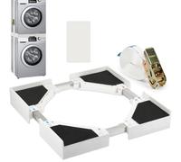BOPEUY Kit Sovrapposizione Lavatrice Asciugatrice, Kit di Sovrapposizione Universale con Cinghie Cricchetto, Sovrapposizione Lavatrice Asciugatrice, Gamma di telaio regolabile 50-70cm