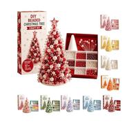 BOPIES Kit Albero Natale Perle Sogno DIY Decorazione Festiva | Perle Cristallo Schiuma Cono Spilli Stella Istruzioni Deco Casa Regalo(Rosso)