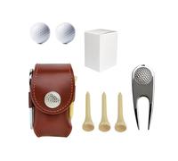 BOPIES Marsupio da Golf for Organizzare Il Risparmio di Spazio Robusto Borsa Porta Palline da Golf Portatile Cesto di Stoccaggio degli Accessori degli Strumenti di Golf(Brown-01)