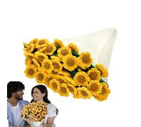 Boppata bouquet di fiori - coperta a maglia morbida a mano | Dipacchi fatti a mano di girasole per girasole per il letto da campeggio da picnic | Kit a maglia - regalo per insegnante amico madre nonna