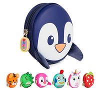 boppi Tiny Trekker Portamonete portachiavi da viaggio piccolo borsellino da viaggio borsetta portachiavi con zip - Pinguino Blu