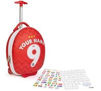 boppi Tiny Trekker Trolley Bagaglio a Mano per Bambini con Adesivi Personalizzati e Decalcomanie Calcio - Valigia Bagaglio a Mano da Cabina con Ruote 17L - Calcio Rosso
