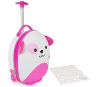 boppi Tiny Trekker Trolley Bagaglio a Mano Per Bambini Con Ruote e Manico Regolabile - Valigia Bagaglio a Mano Rigida Piccola da Cabina Asilo Scuola e Viaggio 17L - Cane Rosa