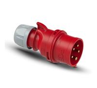 Boppon PC ELECTRIC 025-6 Euro Plug Shark 5-pin 32 Amp IP44, rosso | Spina CEE industriale 400V con terminali a vite e contatti in ottone, custodia PA6 robusta e resistente agli urti