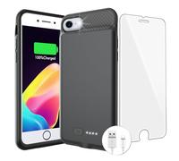 BOPPS Custodia con batteria per iPhone SE (2022/2020), custodia caricabatterie per iPhone 6000 mAh, protezione a 360°, custodia di ricarica per iPhone SE (3a e 2a generazione)/8/7/6s/6-4,7 pollici