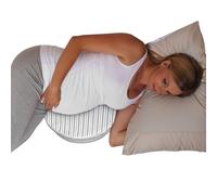 Boppy Cuscino a cuneo per gravidanza con fodera, a righe grigie, supporto per la pancia, cuscino a cuneo per gravidanza, cuscino a cuneo per gravidanza dalla linea di cuscini per la gravidanza, per