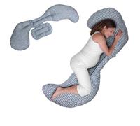 Boppy Cuscino Gravidanza Supporto Total Body Modulabile Blu, Cuscino Confortevole, Garantisce Supporto Per il Corpo, Favorisce Posizione Laterale, 3 Parti per Ogni Esigenza, Lavabile in Lavatrice