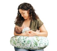 Boppy Cuscino per allattamento - Foglia di salvia verde - Cuscino più grande e di supporto per allattamento al seno e allattamento con biberon - riempimento più solido, sollevamento più alto, area più