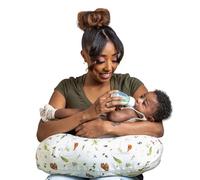 Boppy Cuscino per allattamento - Piante e animali neutri - Cuscino più grande e di supporto per allattamento al seno e allattamento con biberon - più solido, più alto, più grande rispetto al cuscino