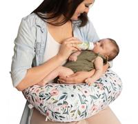 Boppy Cuscino per allattamento - Rosa Garden Flowers - Cuscino più grande e di supporto per allattamento al seno e biberon - Riempimento più solido, sollevamento più alto, area più ampia rispetto al