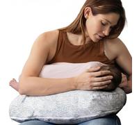 Boppy Cuscino per allattamento, sicuro e verificato, morbida imbottitura di supporto, fodera lavabile in lavatrice, asciugabile in asciugatrice, materiali atossici, motivo: acqua stilizzata, blu