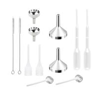 BOPRKTM 10 pezzi alluminio mini imbuto in metallo Set di Imbuti,plastica contagocce dispenser per bottiglia archiviazione olio essenziale,riempimento piccola bottiglia,cosmetici,sabbia