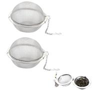 BOPRKTM 2 pezzi Infusore per tè filtri per infusore per tè a rete in acciaio inossidabile con gancio a catena estesa e maglia extra fine per la preparazione di tè in foglie sfuse e condimenti （5cm Ø)