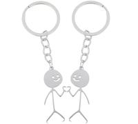 BOPRKTM 2 pezzi portachiavi divertenti con Smiley e linguaggio dei segni auto e chiavi portachiavi per partner con carini perfetti per decorare borse,per una simpatica coppia