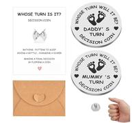 BOPRKTM Moneta Decisionale Regalo per Neo Genitori Una Moneta Decisionale Perfetta Come Regalo Moneta di Decisione Regalo Neo Mamma Papà Regalo Nascita Gravidanza Battesimo Donna