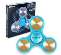 bopster Spinner in metallo | Spinner portatile tri-fidget per bambini e adulti | 4+ minuti di tempo di filatura, 73 g | Giocattolo da scrivania liscio per gestione dello stress, concentrazione | Blu