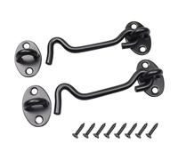 BOQIIKAR Confezione da 2 chiavistelli a occhiello per porta in acciaio inox, 40,6 cm, con viti di montaggio, resistenti e girevoli per finestre, porte scorrevoli, camera da letto e bagno