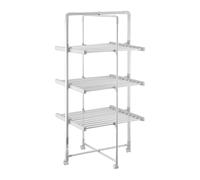 BORA BORA Stendino Riscaldato Verticale con 3 Ripiani, 30 Elementi Riscaldanti, Pieghevole con Ruote, 300W, Asciugatura Rapida