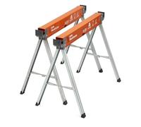 Bora Cavallo da lavoro per sega, confezione da 2 gambe pieghevoli e resistenti, in metallo, con staffa 2 x 4, per falegnameria e appaltatori, PM-3350T